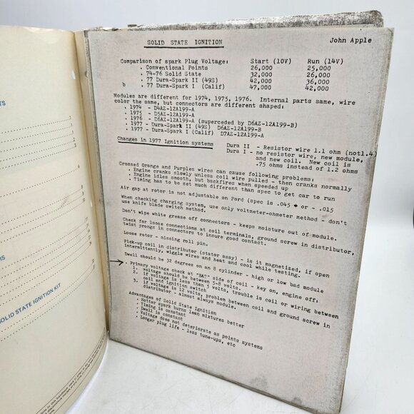 Ford 1976 Servicing Solid State Ignition Systems Manual - Picture 3 of 3